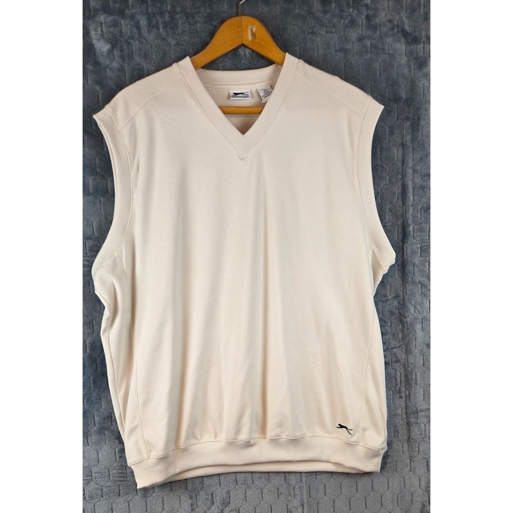 MENS SLAZENGER GOLF‎ Cream PULL OVER VEST SIZE Large